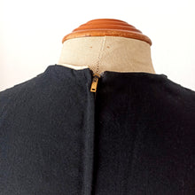 Charger l'image dans la galerie, 1940s 1950s - Superb Black Gabardine Accordion Skirt Dress - W29 (74cm)