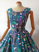 Charger l'image dans la galerie, 1950s 1960s - Stunning 3pc Abstract Cotton Set - W26/30 (66/76cm)
