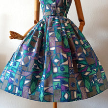 Charger l'image dans la galerie, 1950s 1960s - Stunning 3pc Abstract Cotton Set - W26/30 (66/76cm)