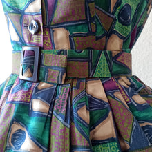 Charger l'image dans la galerie, 1950s 1960s - Stunning 3pc Abstract Cotton Set - W26/30 (66/76cm)