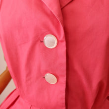 Charger l'image dans la galerie, 1950s 1960s - Adorable French Popeline Alsace Pink Dress - W26 (66cm)