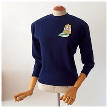 Charger l'image dans la galerie, 1950s 1960s - VINTRÓ, Barcelona - Deadstock Lilac Navy Blue Sweater