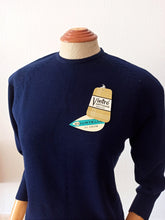 Charger l'image dans la galerie, 1950s 1960s - VINTRÓ, Barcelona - Deadstock Lilac Navy Blue Sweater