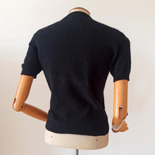 Charger l'image dans la galerie, 1950s -PRINGLE, Scotland - Black Cashmere Jumper - Small