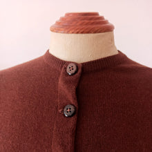 Charger l'image dans la galerie, 1940s 1950s - PRINGLE, Scotland - Chocolate Brown Pure Cashmere Cardigan