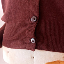 Charger l'image dans la galerie, 1940s 1950s - PRINGLE, Scotland - Chocolate Brown Pure Cashmere Cardigan