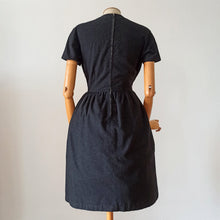 Charger l'image dans la galerie, 1950s 1960s - LESUR, Paris - Adorable Black Soft Wool Dress - W29 (74cm)