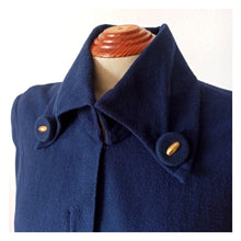 Load image into Gallery viewer, 1940s - Superb Navy Blue Wool Dress - AS IS - W29 (74cm)