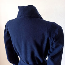 Load image into Gallery viewer, 1940s - Superb Navy Blue Wool Dress - AS IS - W29 (74cm)