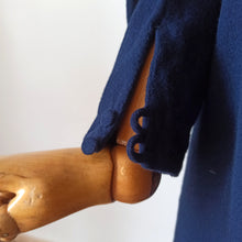 Load image into Gallery viewer, 1940s - Superb Navy Blue Wool Dress - AS IS - W29 (74cm)