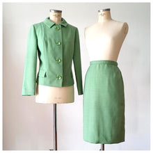 Load image into Gallery viewer, 1960s - Exquisite Sea Foam Green Skirt Jacket Set - W27 (68cm)