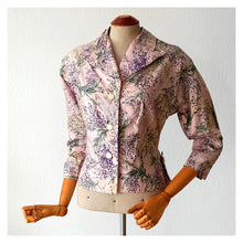 Cargar imagen en el visor de la galería, 1940s 1950s - Adorable Pink Floral Cotton Blouse - W30 (76cm)