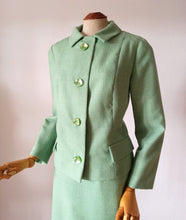 Load image into Gallery viewer, 1960s - Exquisite Sea Foam Green Skirt Jacket Set - W27 (68cm)