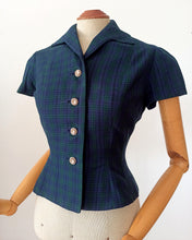 Charger l'image dans la galerie, 1950s - Gorgeous Tartan Soft Wool Blouse - W27 (68.5cm)