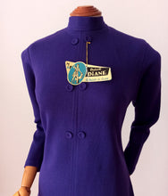 Load image into Gallery viewer, 1960s - TRICOT DIANE, France - Deadstock Stunning Purple Dress - W33 (84cm)