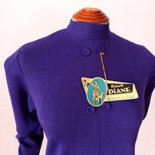 Load image into Gallery viewer, 1960s - TRICOT DIANE, France - Deadstock Stunning Purple Dress - W33 (84cm)
