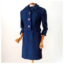 Laden Sie das Bild in den Galerie-Viewer, 1960s - Super Chic Houndstooth Wool Dress Jacket - W25/26 (64/66cm)
