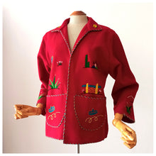 Cargar imagen en el visor de la galería, 1940s 1950s - BY MIKES MGF, MEXICO - Fabulous Souvenir Wool Jacket