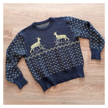 Charger l'image dans la galerie, 1950s 1960s - Adorable Deers Grey Winter Sweater - W30/38 (76/96cm)