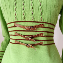 Charger l'image dans la galerie, 1960s - Delicious Apple Green Wool Knit Dress - W32 (82cm)