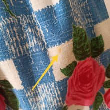 Charger l'image dans la galerie, 1950s 1960s - Stunning Roseprint Barkcloth Dress - W25 (64cm)
