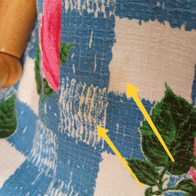 Charger l'image dans la galerie, 1950s 1960s - Stunning Roseprint Barkcloth Dress - W25 (64cm)