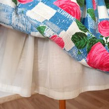 Charger l'image dans la galerie, 1950s 1960s - Stunning Roseprint Barkcloth Dress - W25 (64cm)