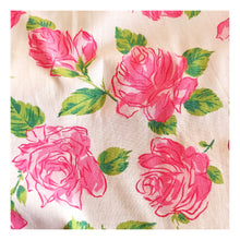 Charger l'image dans la galerie, 1950s 1960s - Adorable Abstract Roses Cotton Dress - W31 (79cm)