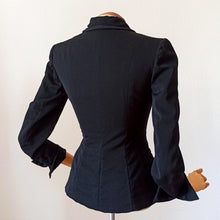 Cargar imagen en el visor de la galería, 1940s - JULIA'S by ROTH-LE-COVER, USA - New Look Black Wool Jacket - W25 (64cm)