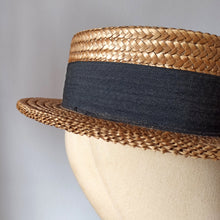Cargar imagen en el visor de la galería, 1910s 1920s - ABATI - Exquisite Pressed Straw Men Boater Hat