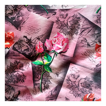 Laden Sie das Bild in den Galerie-Viewer, VTG Does 1950s - NICOWA, Germany - Stunning Love Letters Roseprint Dress - W27 (68cm)