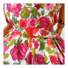Charger l'image dans la galerie, 1950s 1960s - Stunning Abstract Floral Cotton Dress - W31.5 (80cm)
