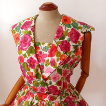 Charger l'image dans la galerie, 1950s 1960s - Stunning Abstract Floral Cotton Dress - W31.5 (80cm)
