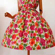 Charger l'image dans la galerie, 1950s 1960s - Stunning Abstract Floral Cotton Dress - W31.5 (80cm)