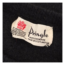 Charger l'image dans la galerie, 1950s - PRINGLE, Scotland - Black Pure Cashmere Jumper - Sz. 34