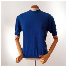 Charger l'image dans la galerie, 1950s 1960s - BALLANTYNE, Scotland - Gorgeous Blue Pure Cashmere Jumper - Sz. 42