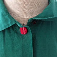 Charger l'image dans la galerie, 1950s - USA - Fabulous Xmas Spirit Green Tartan Cotton Dress - W27 (68cm)