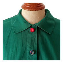 Charger l'image dans la galerie, 1950s - USA - Fabulous Xmas Spirit Green Tartan Cotton Dress - W27 (68cm)