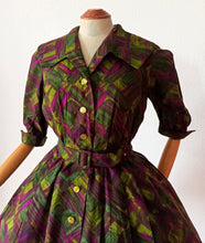 Charger l'image dans la galerie, 1950s 1960s - Stunning Abstract Print Dress - W28.5 (72cm)