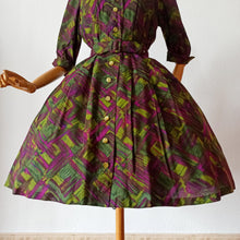 Charger l'image dans la galerie, 1950s 1960s - Stunning Abstract Print Dress - W28.5 (72cm)