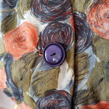Charger l'image dans la galerie, 1950s - Fabulous Abstract Floral Satin Dress - W30 (76cm)