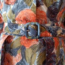 Charger l'image dans la galerie, 1950s - Fabulous Abstract Floral Satin Dress - W30 (76cm)