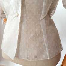 Cargar imagen en el visor de la galería, 1940s 1950s - Luxurious Nylon Velvet Balloon Sleeves Blouse - W29 (74cm)