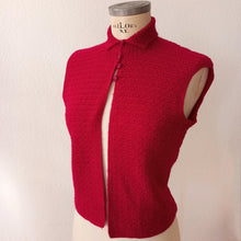 Charger l'image dans la galerie, 1950s 1960s - Beautiful Hand Knitted Burgundy Set - Sz. S/M