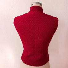 Charger l'image dans la galerie, 1950s 1960s - Beautiful Hand Knitted Burgundy Set - Sz. S/M