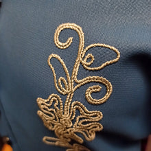 Cargar imagen en el visor de la galería, 1940s - Gorgeous Royal Blue Embroidery Rayon Dress - W30 (76cm)