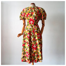 Cargar imagen en el visor de la galería, 1940s - Colorful Seersucker Cotton Dress - W29 (74cm)