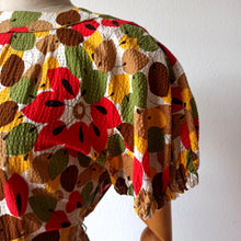 Cargar imagen en el visor de la galería, 1940s - Colorful Seersucker Cotton Dress - W29 (74cm)