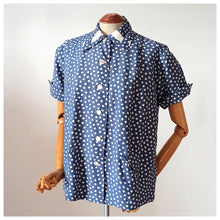 Charger l'image dans la galerie, 1950s - Adorable Sage Blue Rayon Blouse Jacket