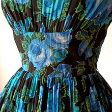 Charger l'image dans la galerie, 1950s 1960s - Stunning Roseprint Organza Dress - W25 (64cm)